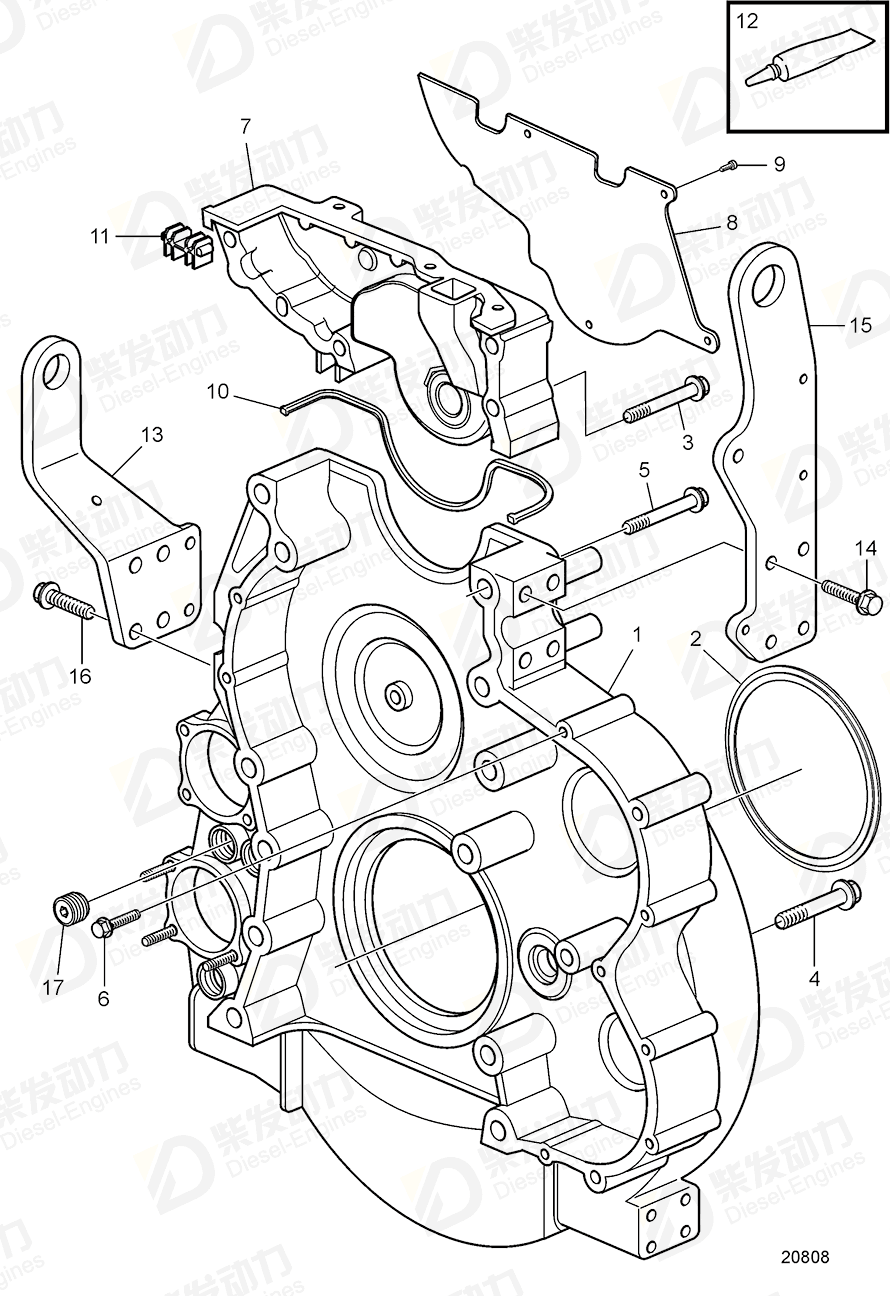 VOLVO Flywheel Housing 40005624 Drawing